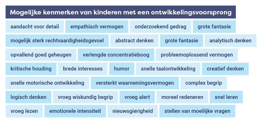 ontwikkelingsvoorsprong figuur kenmerken